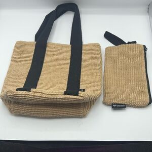 WACOAL Jute Tote Bag and Wristlet Pouch